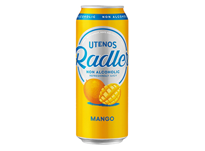 Nealkoholinis mangų skonio UTENOS alaus kokteilis RADLER