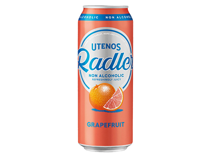 Nealkoholinis greipfrutų skonio UTENOS alaus kokteilis RADLER